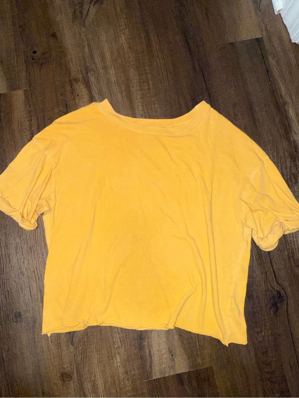 Target Wild Fable Yellow Cropped Short Sleeve Boxy Tee